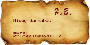 Hideg Barnabás névjegykártya