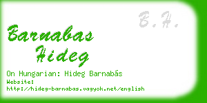 barnabas hideg business card